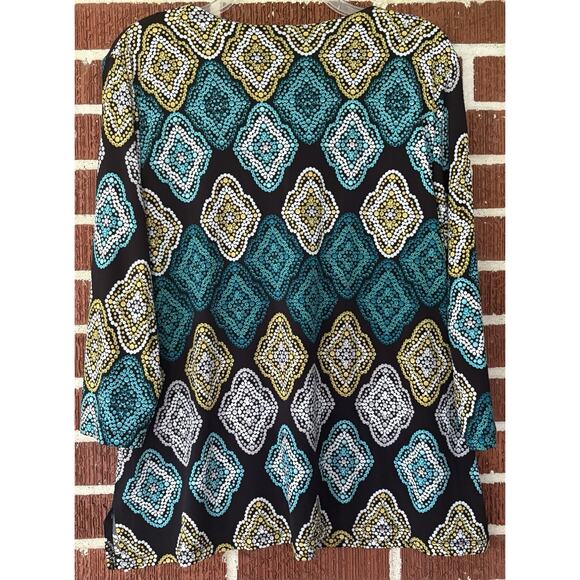 JM Collection Beaded and Sequins Neck Stretch Blouse Top 3/4 Sleeve Sz PXL - Picture 2 of 4